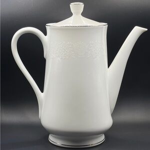 Crown Victoria Lovelace Fine China Covered Tea Coffee Pot with Lid